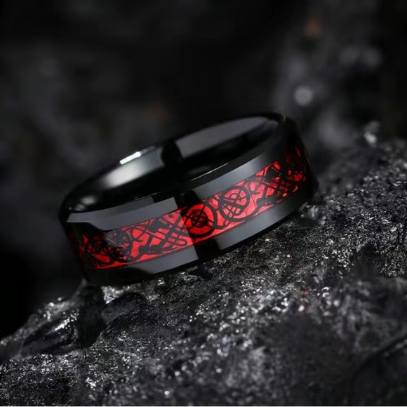 Red Dragon Stainless Steel Ring - Picture 4 of 8